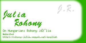 julia rohony business card